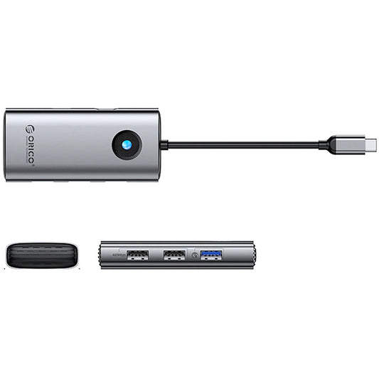 Hub USB-C Orico PW11-5P, 1 x USB-A 3.0 - 2 x USB-A - 1 x USB-C - 1 x HDMI, Siva