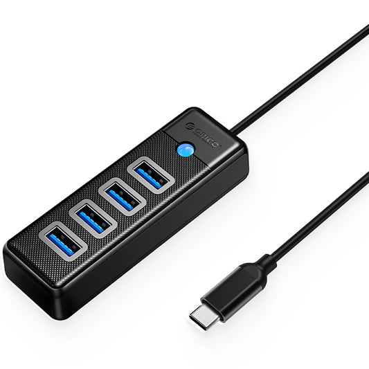 Hub USB-C Orico PW4U-C3, 4 x USB-A 3.0, Crni