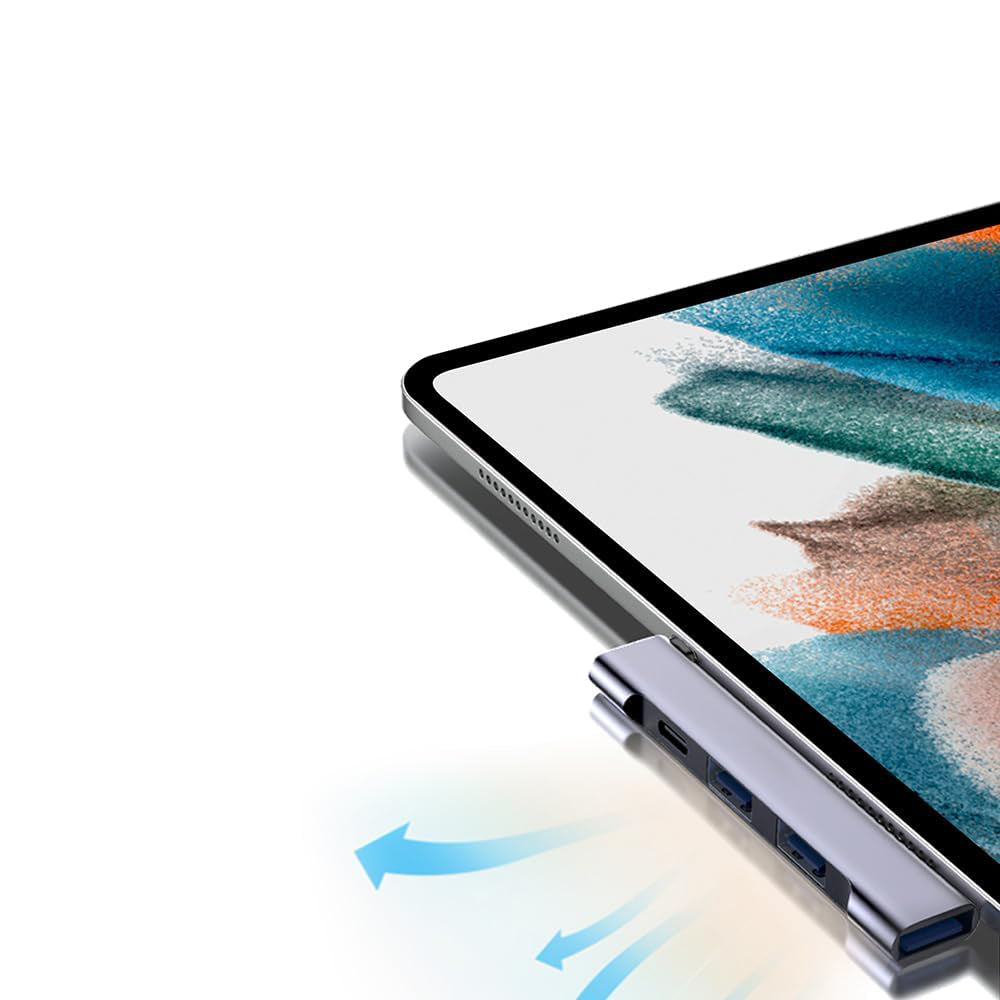 Hub USB-C Techsuit H12 ZenithDock, 4in1, Sivi