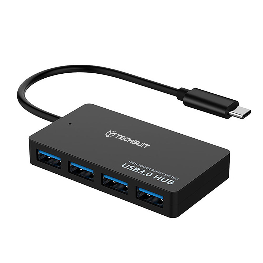 Hub USB-C Techsuit H16 QuantumNode, 4in1, Crni