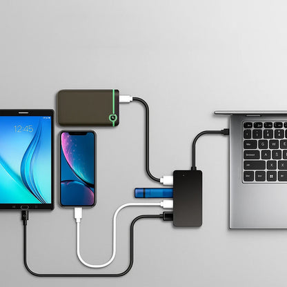 Hub USB-C Techsuit H16 QuantumNode, 4in1, Crni