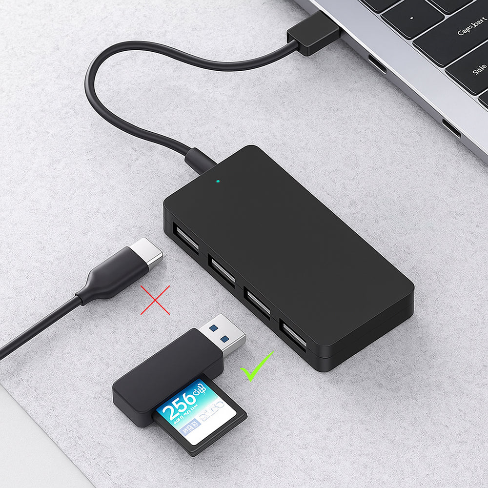 Hub USB-C Techsuit H16 QuantumNode, 4in1, Crni