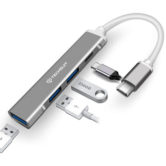 Hub USB-C Techsuit H18 PolarisBridge, 4in1, Sivo Beli