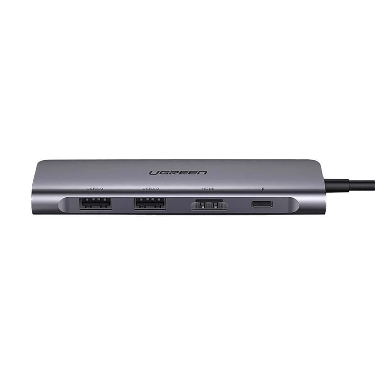 Hub USB-C UGREEN CM195 (15214), 2 x USB-A 3.0 - 1 x USB-C - 1 x HDMI - 1 x SD - 1 x microSD, Sivi