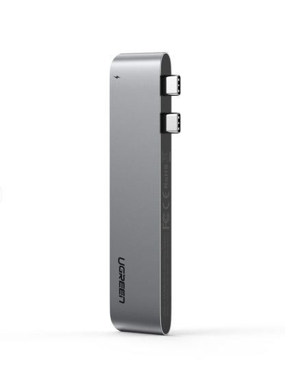Hub USB-C UGREEN CM251 za Apple MacBook Pro / Air, 3 x USB-A 3.0 - 1 x USB-C - 1 x SD - 1 x microSD, Sivi