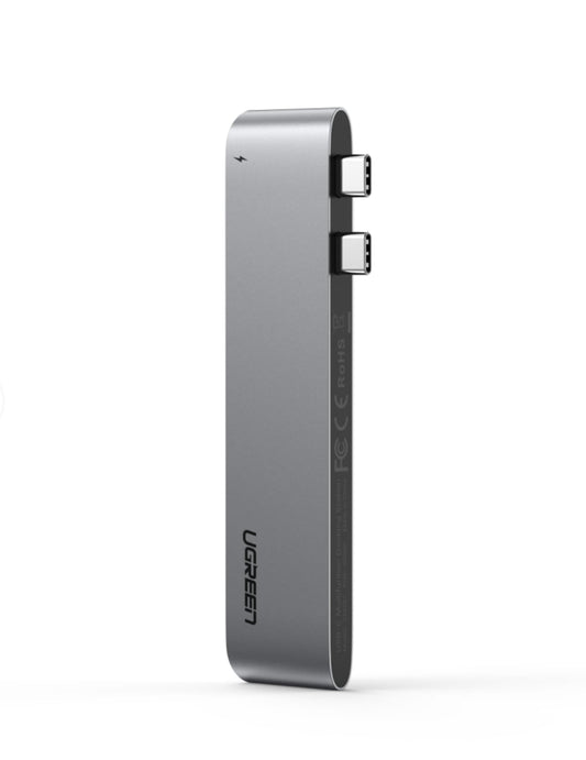 Hub USB-C UGREEN CM251 za Apple MacBook Pro / Air, 3 x USB-A 3.0 - 1 x USB-C - 1 x SD - 1 x microSD, Sivi