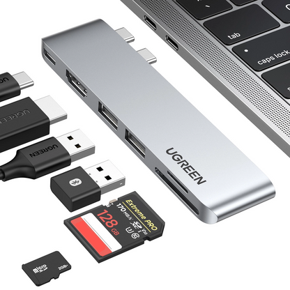 USB-C Hub UGREEN CM380 (80856) za Apple MacBook Pro / Air Series, 2 x USB-A 3.0 - 1 x USB-C - 1 x HDMI - 1 x SD - 1 x microSD