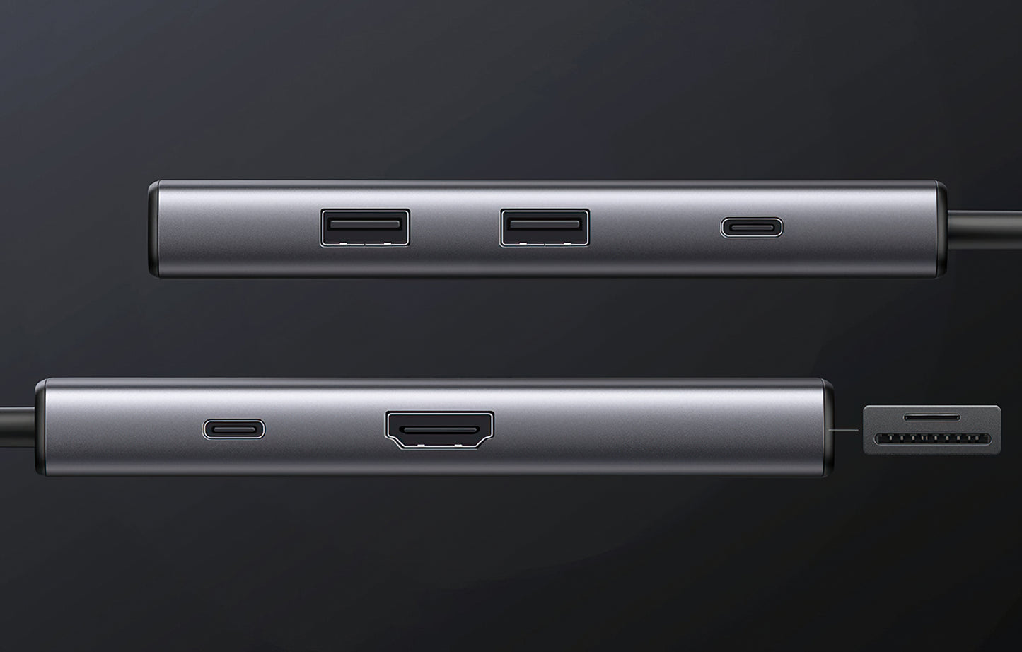 Hub USB-C UGREEN CM498 (15531), 2 x USB-A 3.2 - 2 x USB-C - 1 x HDMI - 1 x SD - 1 x microSD, Sivi