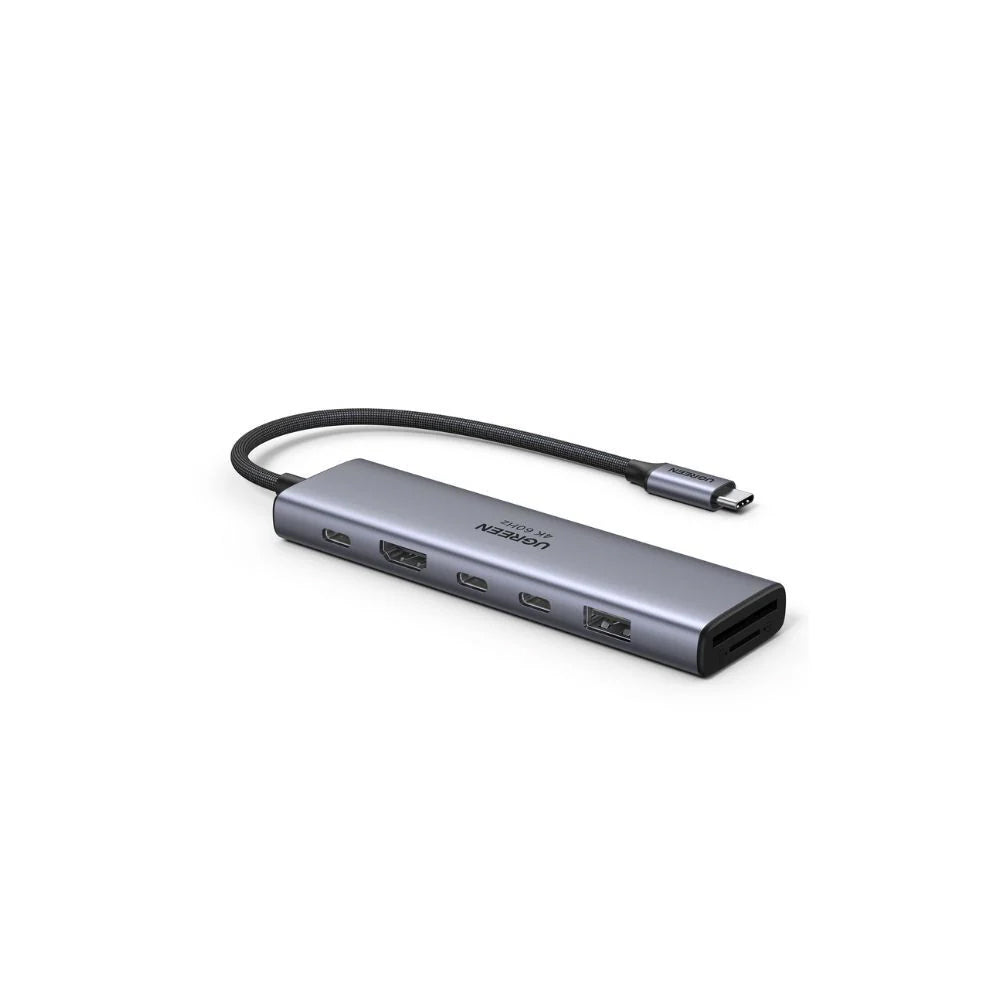 Hub USB-C UGREEN CM511 (45521), 1 x USB-A 3.2 - 3 x USB-C - 1 x HDMI - 1 x SD - 1 x microSD, Sivi