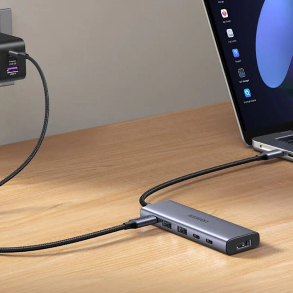 Hub USB-C UGREEN CM511 (75586), 6in1, Sivi