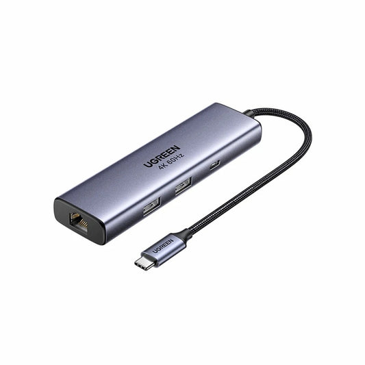 Hub USB-C UGREEN CM512 (75643), 6in1, Sivi