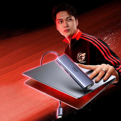 Hub USB-C UGREEN CM512 (75643), 6in1, Sivi