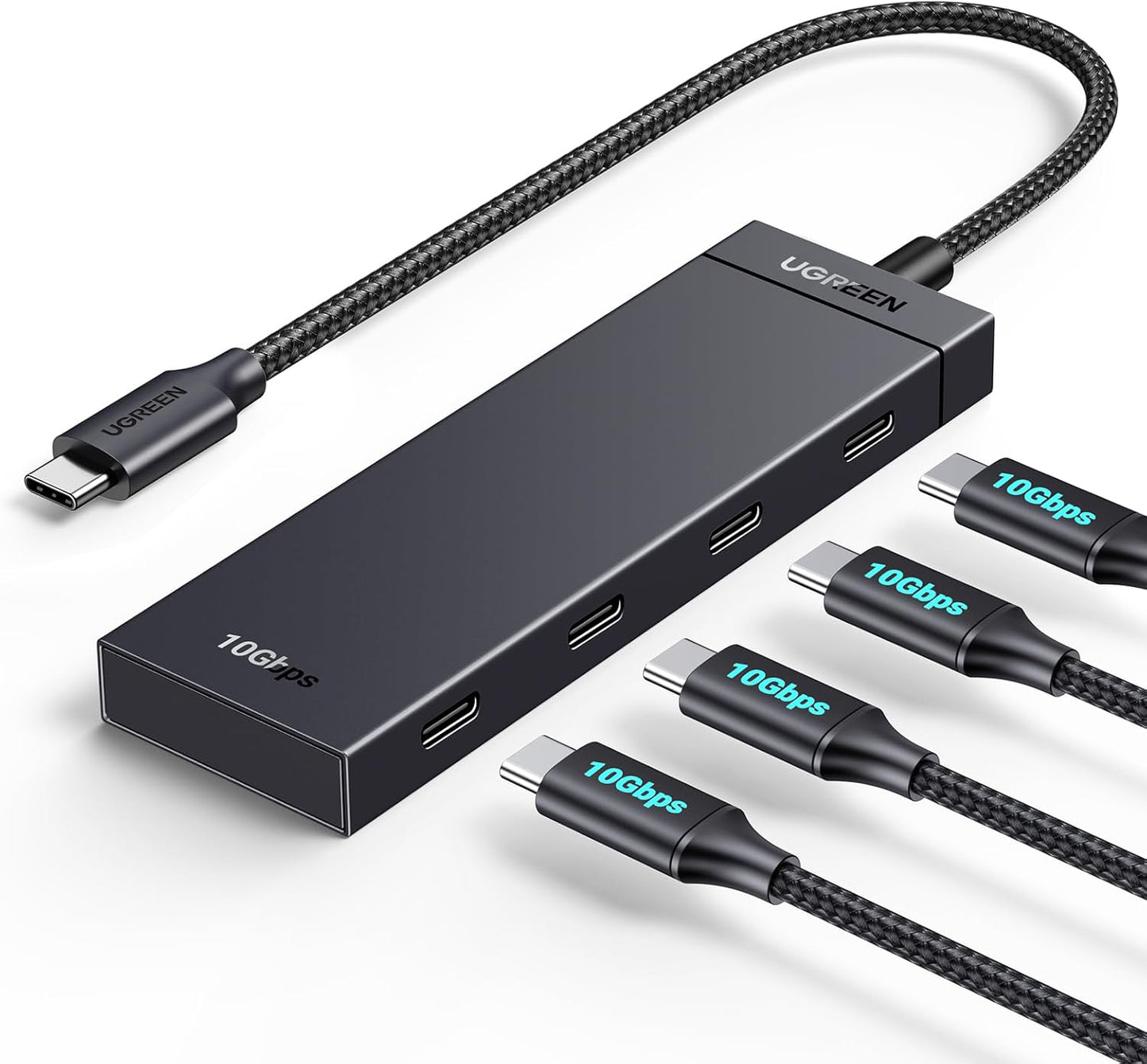 Hub USB-C UGREEN CM806, 4 x USB-C, 0.5m, Crni
