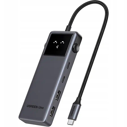 Hub USB-C UGREEN CM888 Uno, 2 x USB-A 3.2 - 3 x USB-C - 1 x HDMI, Sivi