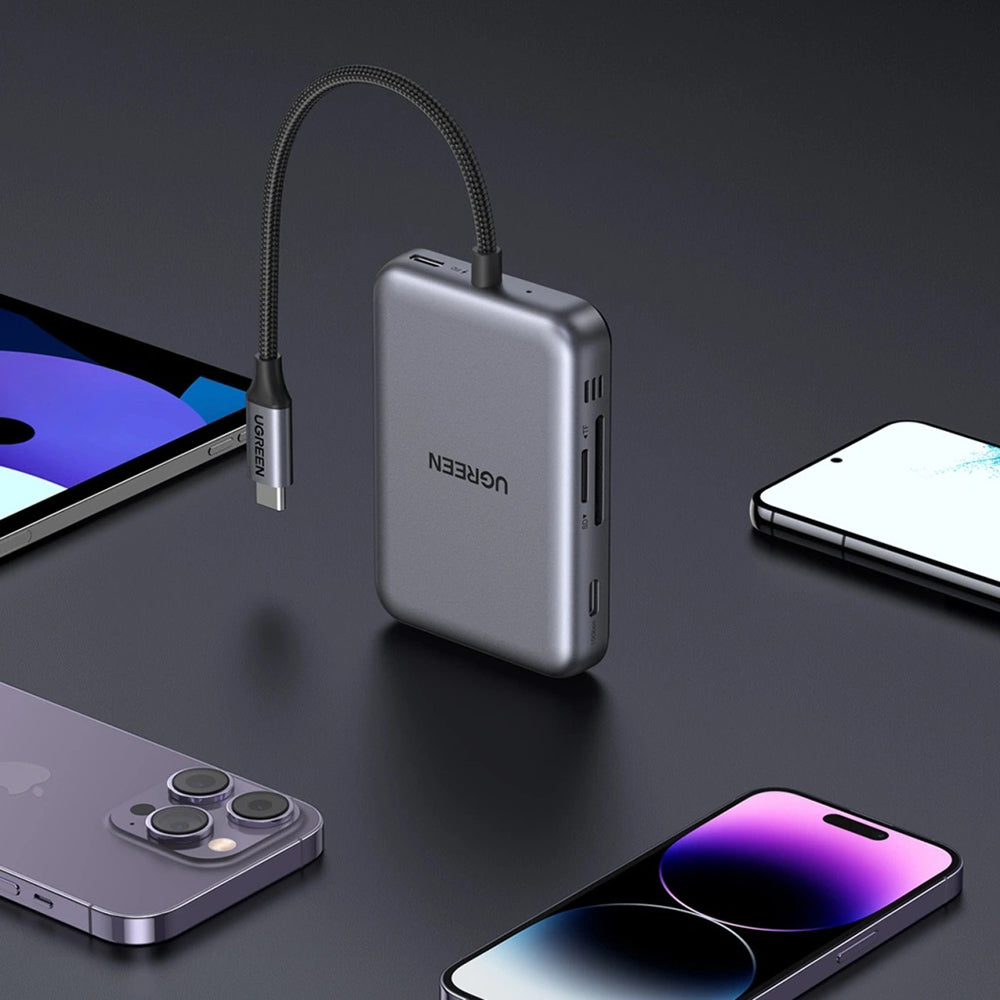 Hub USB-C UGREEN CM896 (65759), 7in1, Sivi