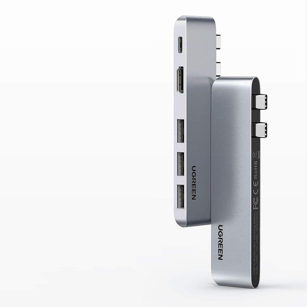 USB-C Hub UGREEN za Apple MacBook Pro / Air Series, 3 x USB-A 3.0 - 1 x USB-C - 1 x HDMI, Siva