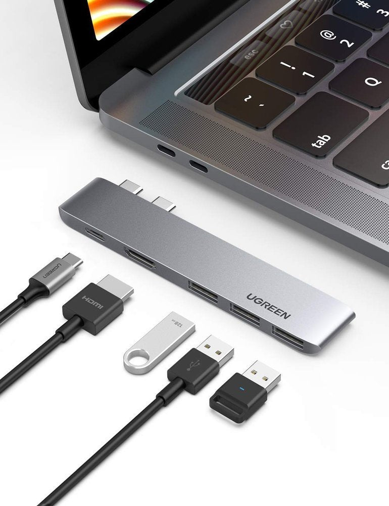 USB-C Hub UGREEN za Apple MacBook Pro / Air Series, 3 x USB-A 3.0 - 1 x USB-C - 1 x HDMI, Siva