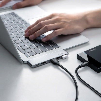 USB-C Hub UGREEN za Apple MacBook Pro / Air Series, 3 x USB-A 3.0 - 1 x USB-C - 1 x HDMI, Siva
