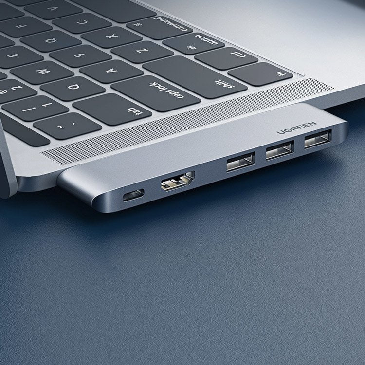 USB-C Hub UGREEN za Apple MacBook Pro / Air Series, 3 x USB-A 3.0 - 1 x USB-C - 1 x HDMI, Siva