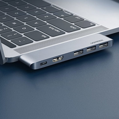 USB-C Hub UGREEN za Apple MacBook Pro / Air Series, 3 x USB-A 3.0 - 1 x USB-C - 1 x HDMI, Siva