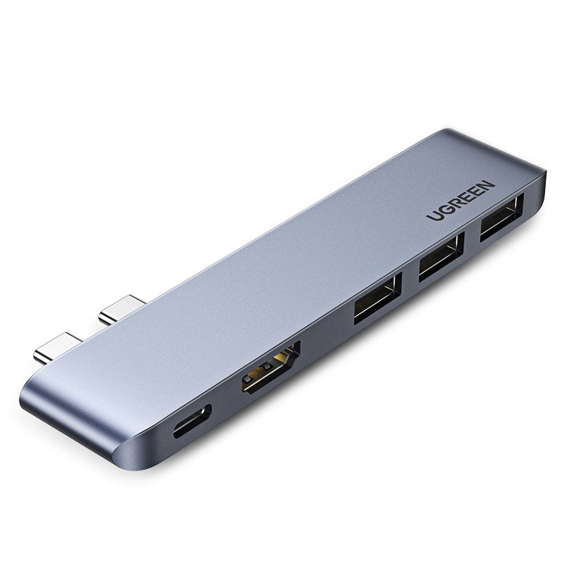 USB-C Hub UGREEN za Apple MacBook Pro / Air Series, 3 x USB-A 3.0 - 1 x USB-C - 1 x HDMI, Siva