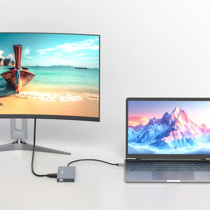 Hub USB-C WZK WDS03Y5S, 1 x USB-A 3.1 - 2 x USB-A - 5 x USB-C - 2 x HDMI - 1 x Džek 3.5mm - 1 x RJ45 - 1 x SD - 1 x microSD, Sivi