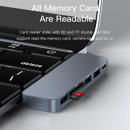 Hub USB-C Yesido HB10 za Apple MacBook Pro / Air, 6u1, Sivi