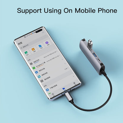 Hub USB-C Yesido HB15, 6in1, Sivi