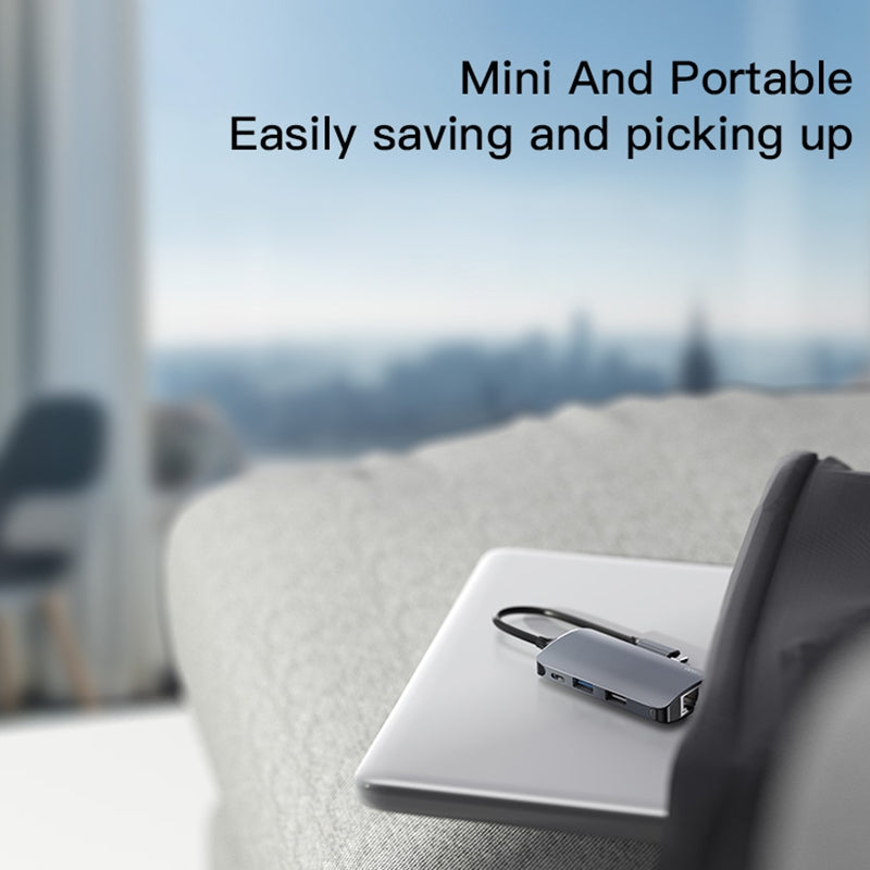 Hub USB-C Yesido HB15, 6in1, Sivi