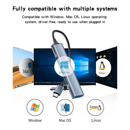 Hub USB-C Yesido HB17, 4in1, Sivi