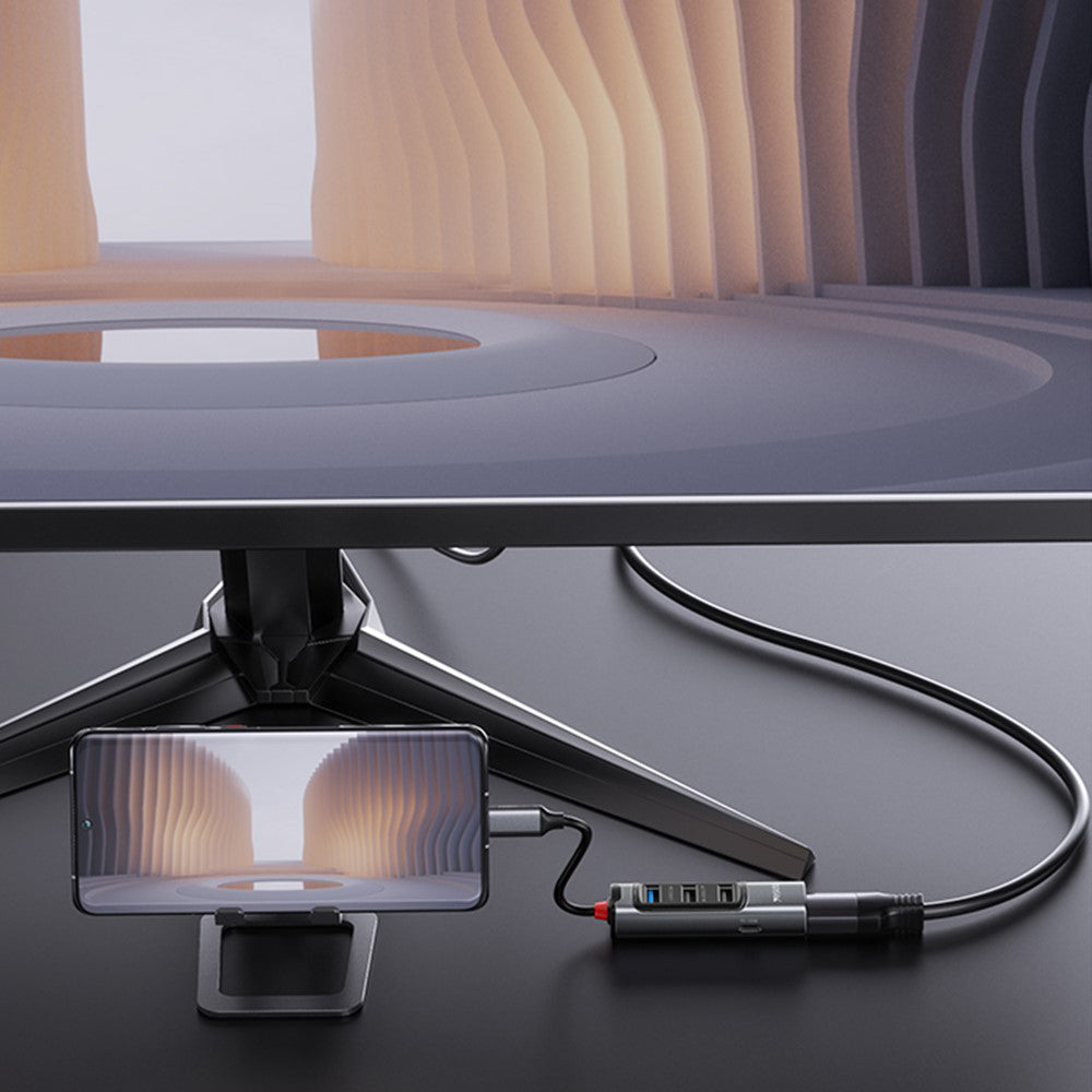 Hub USB-C Yesido HB23, 5in1, Sivi