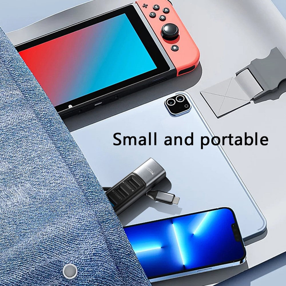 Hub USB-C Yesido HB24, 5in1, Sivi