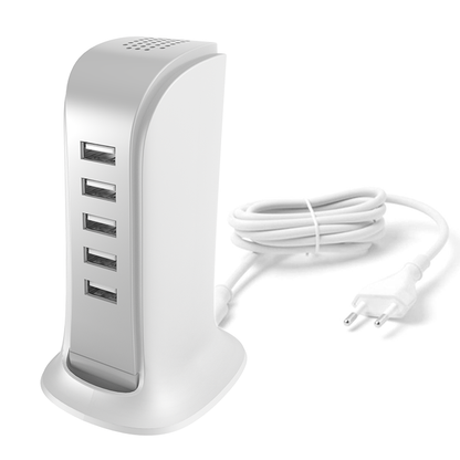Punjač Stanica Dudao A5EU, 25W, 5A, 5 x USB-A, Bela