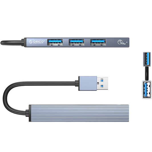 Hub USB Orico AH-A13, 1 x USB-A 3.0 - 3 x USB-A, Sivi