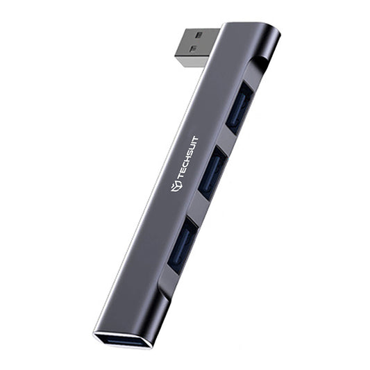 Hub USB Techsuit H14 ZenithDock, 4in1, Sivi