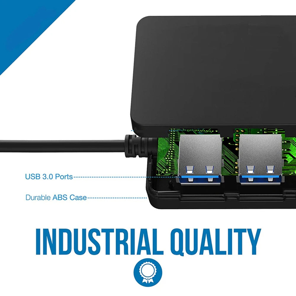 USB Hub Techsuit H15 QuantumNode, 4in1, Crni