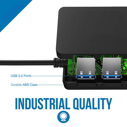 USB Hub Techsuit H15 QuantumNode, 4in1, Crni
