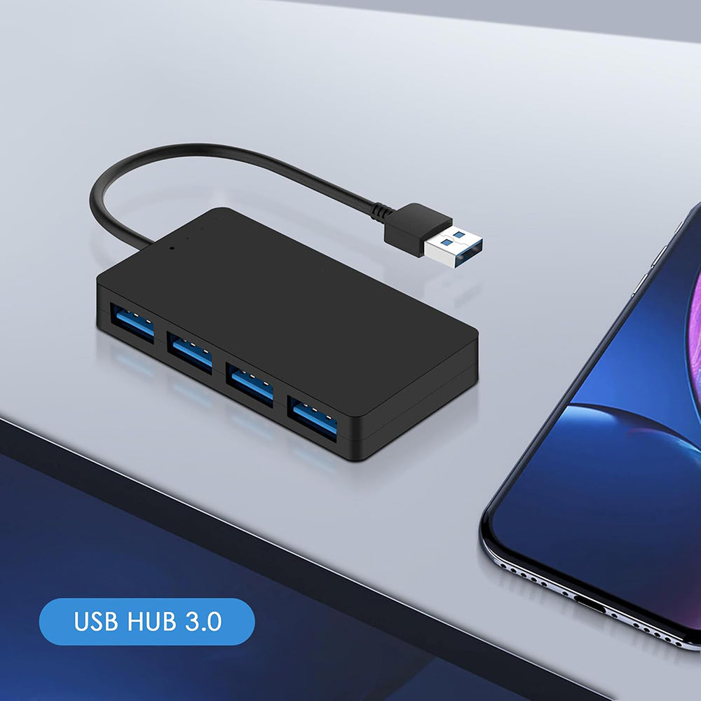 USB Hub Techsuit H15 QuantumNode, 4in1, Crni