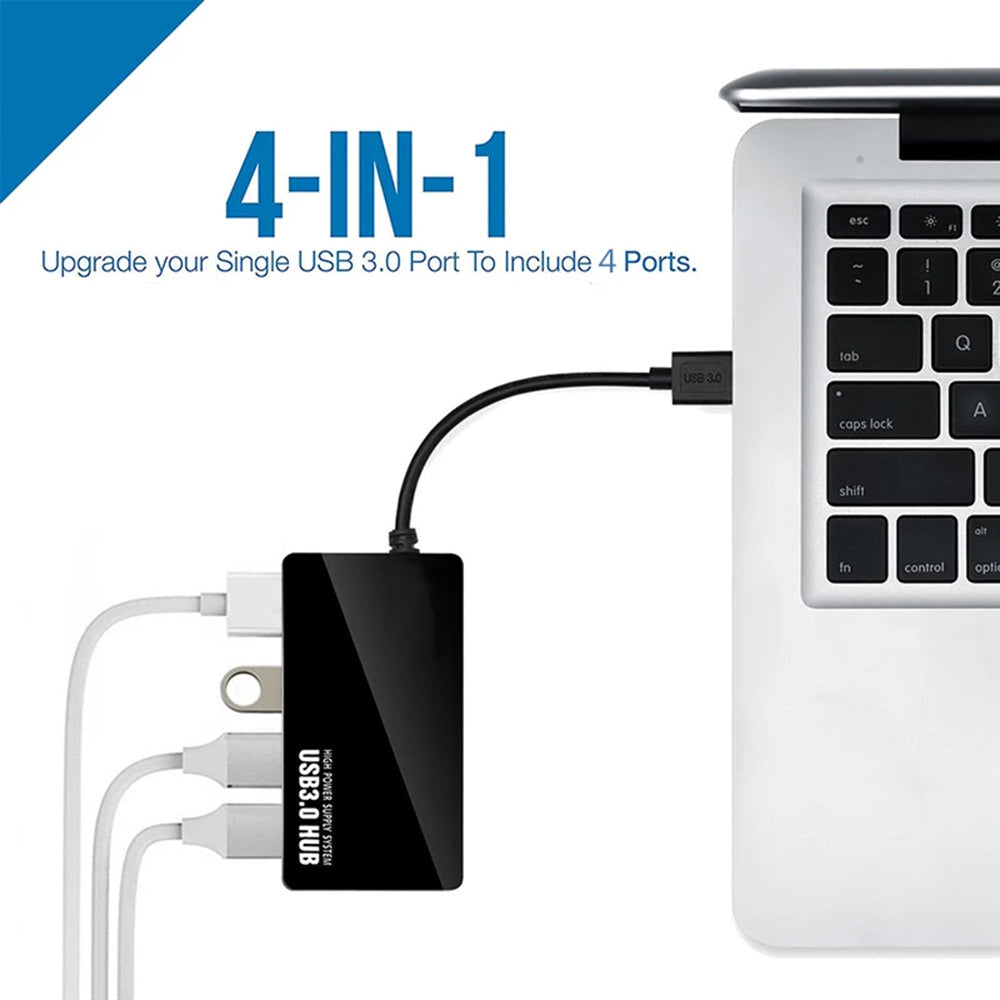 USB Hub Techsuit H15 QuantumNode, 4in1, Crni