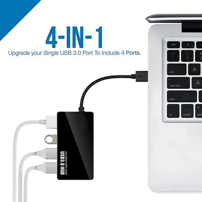 USB Hub Techsuit H15 QuantumNode, 4in1, Crni