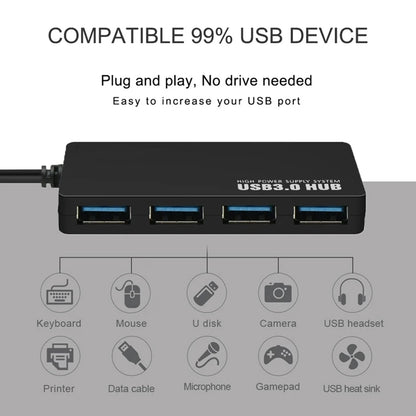 USB Hub Techsuit H15 QuantumNode, 4in1, Crni
