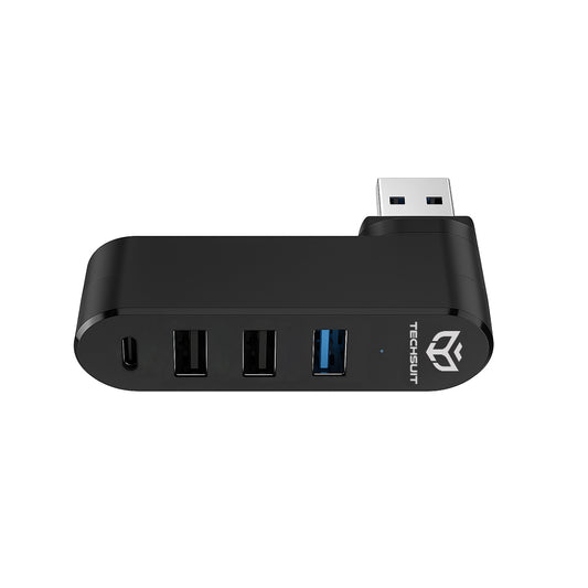 Hub USB Techsuit H17 SplitterNode, 4in1, Crni