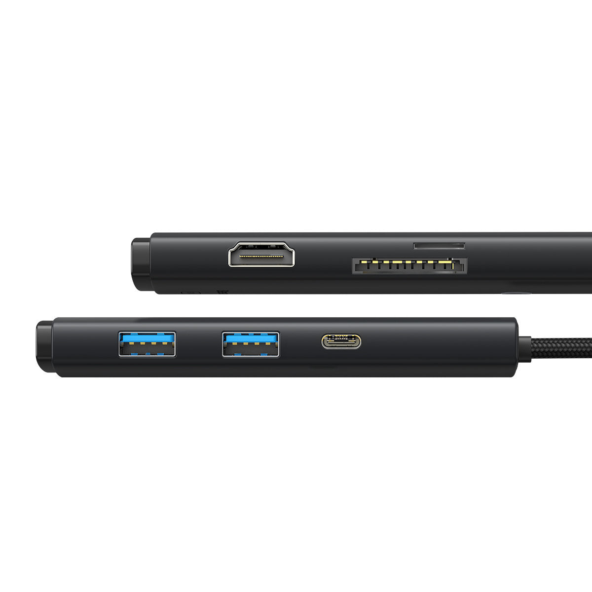 Hub USB-C Baseus Lite, 2 x USB-A 3.0 - 1 x USB-C - 1 x HDMI - 1 x SD - 1 x microSD, Crni WKQX050101
