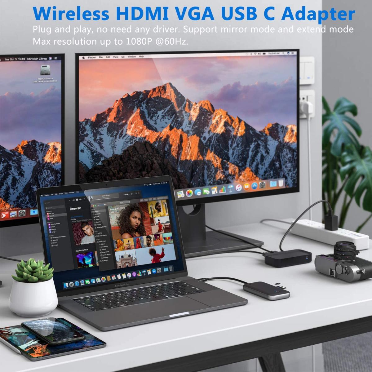 USB-C Hub SiGN, 1 x USB-C - 1 x HDMI - 1 x VGA - 1 x Jack 3.5mm, Crni SN-TVBT01