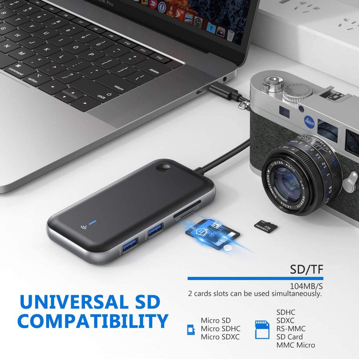 USB-C Hub SiGN, 1 x USB-C - 1 x HDMI - 1 x VGA - 1 x Jack 3.5mm, Crni SN-TVBT01