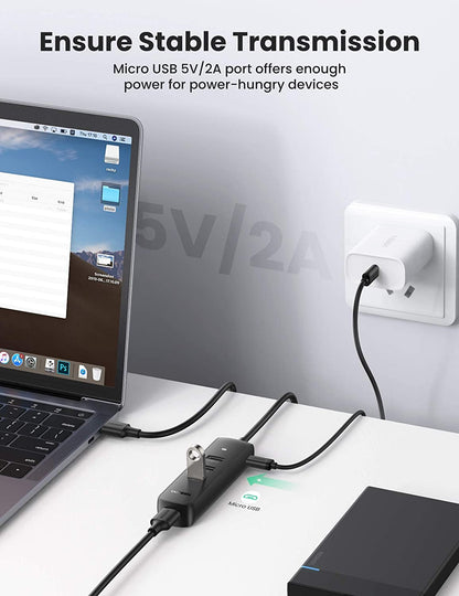 Hub USB UGREEN CM416, 4 x USB-A 3.0, 1m, Crni