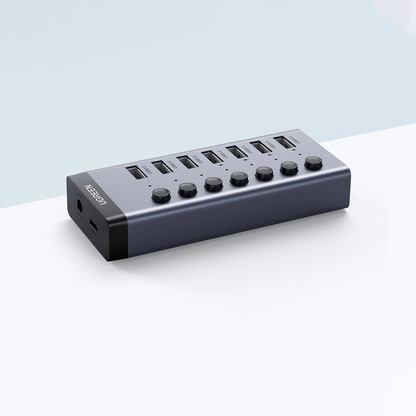 Hub USB UGREEN CM481, 7 x USB-A 3.0, Sivi