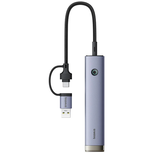 Hub USB / USB-C Baseus UltraJoy, 4 x USB-A 3.2 - 1 x USB-C, Sivi B0005280B811-15
