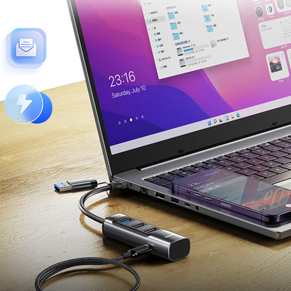 Hub USB / USB-C Yesido HB19, 4in1, Sivi