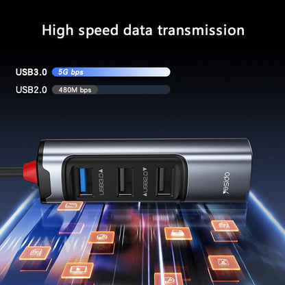 Hub USB / USB-C Yesido HB19, 4in1, Sivi